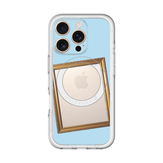 スリムプロテクションプレミアムケース with MagSafe［ Photo Frame - Light Blue ］