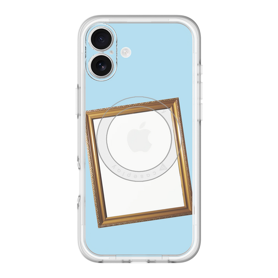 スリムプロテクションプレミアムケース with MagSafe［ Photo Frame - Light Blue ］