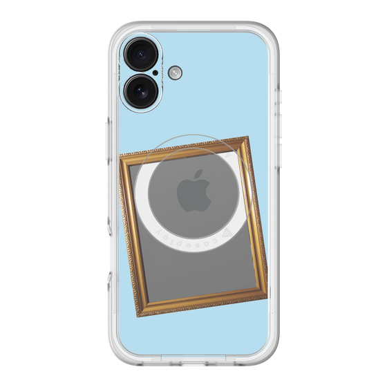 スリムプロテクションプレミアムケース with MagSafe［ Photo Frame - Light Blue ］