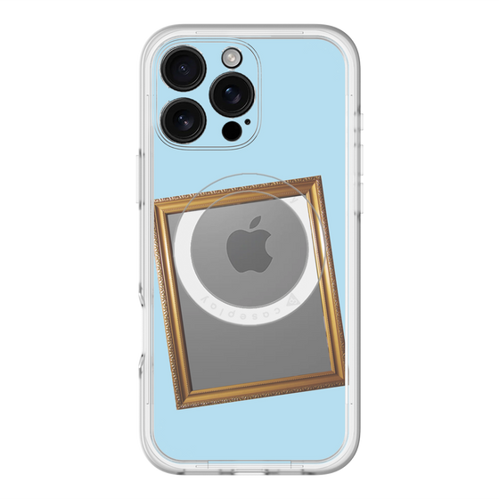 スリムプロテクションプレミアムケース with MagSafe［ Photo Frame - Light Blue ］