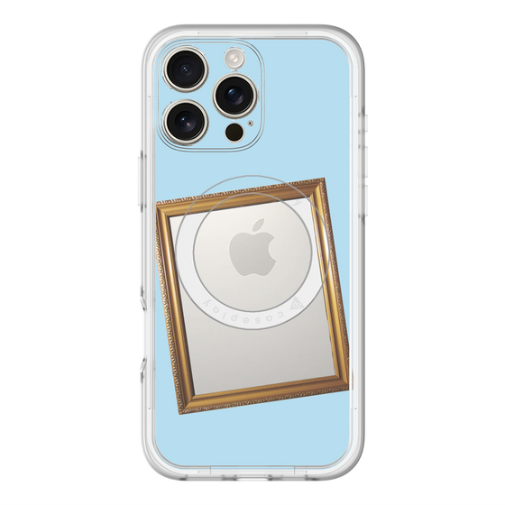 スリムプロテクションプレミアムケース with MagSafe［ Photo Frame - Light Blue ］