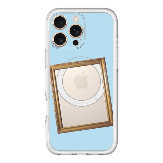 スリムプロテクションプレミアムケース with MagSafe［ Photo Frame - Light Blue ］