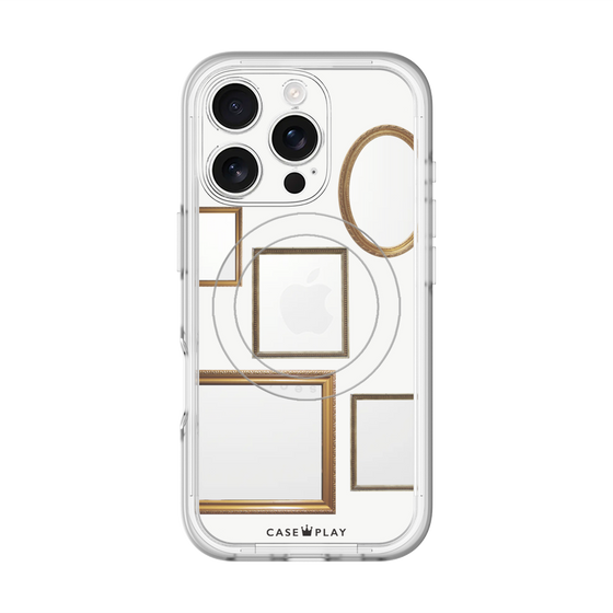 スリムプロテクションプレミアムケース with MagSafe［ Photo Frames - White ］