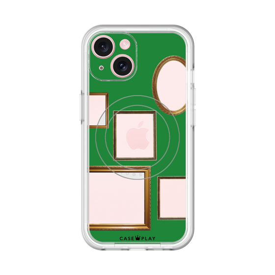 スリムプロテクションプレミアムケース with MagSafe［ Photo Frames - Green ］