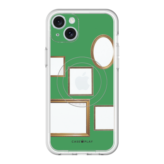 スリムプロテクションプレミアムケース with MagSafe［ Photo Frames - Green ］
