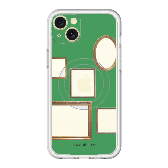 スリムプロテクションプレミアムケース with MagSafe［ Photo Frames - Green ］