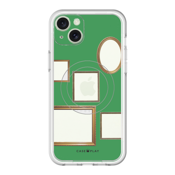スリムプロテクションプレミアムケース with MagSafe［ Photo Frames - Green ］