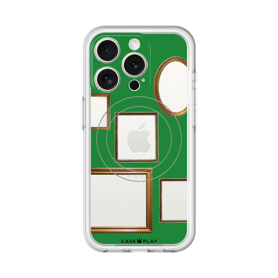 スリムプロテクションプレミアムケース with MagSafe［ Photo Frames - Green ］
