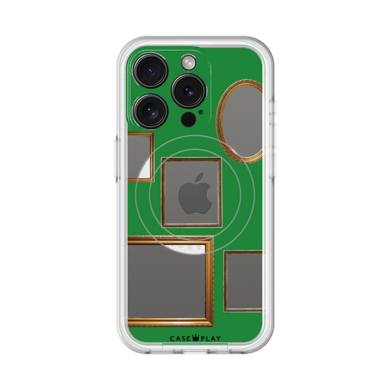 スリムプロテクションプレミアムケース with MagSafe［ Photo Frames - Green ］