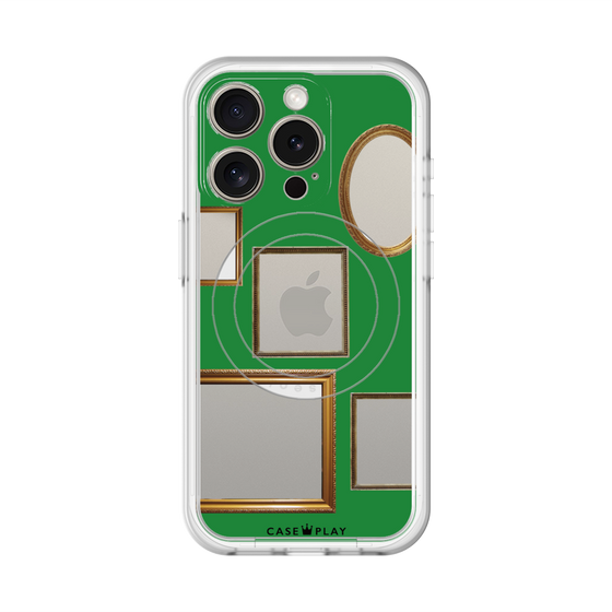 スリムプロテクションプレミアムケース with MagSafe［ Photo Frames - Green ］