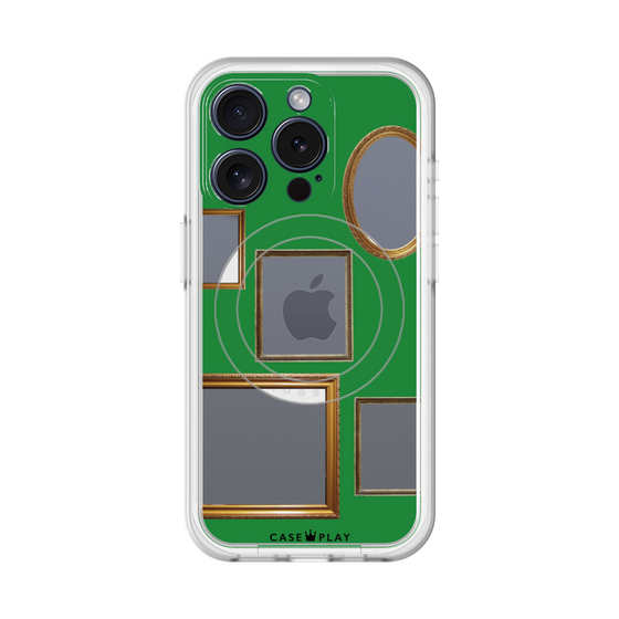 スリムプロテクションプレミアムケース with MagSafe［ Photo Frames - Green ］