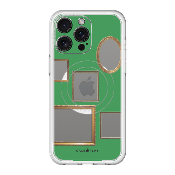 スリムプロテクションプレミアムケース with MagSafe［ Photo Frames - Green ］