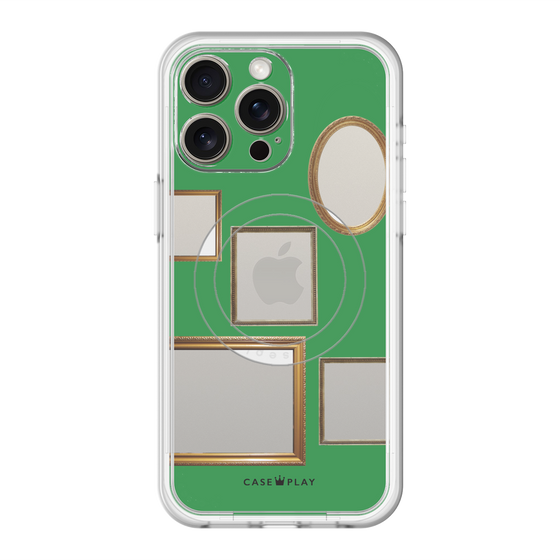 スリムプロテクションプレミアムケース with MagSafe［ Photo Frames - Green ］