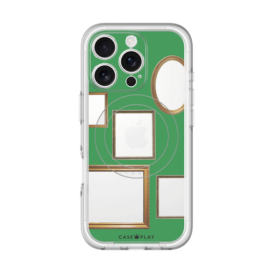スリムプロテクションプレミアムケース with MagSafe［ Photo Frames - Green ］