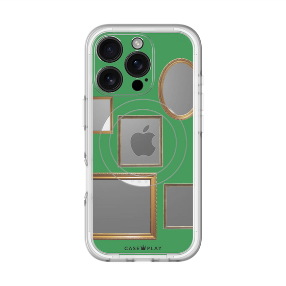 スリムプロテクションプレミアムケース with MagSafe［ Photo Frames - Green ］