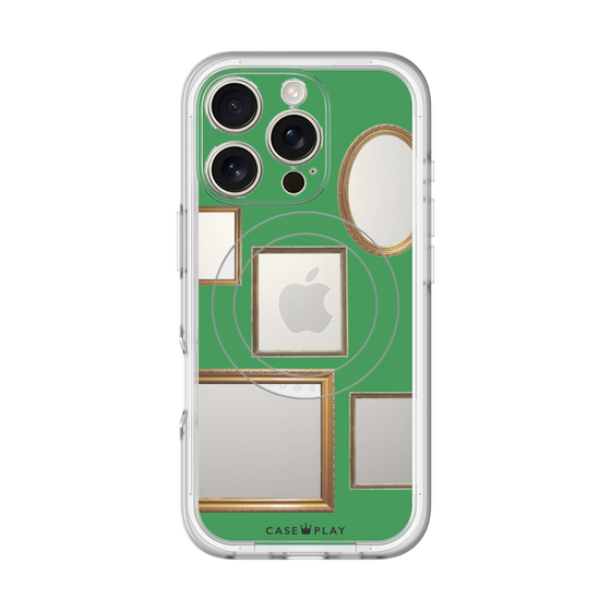 スリムプロテクションプレミアムケース with MagSafe［ Photo Frames - Green ］