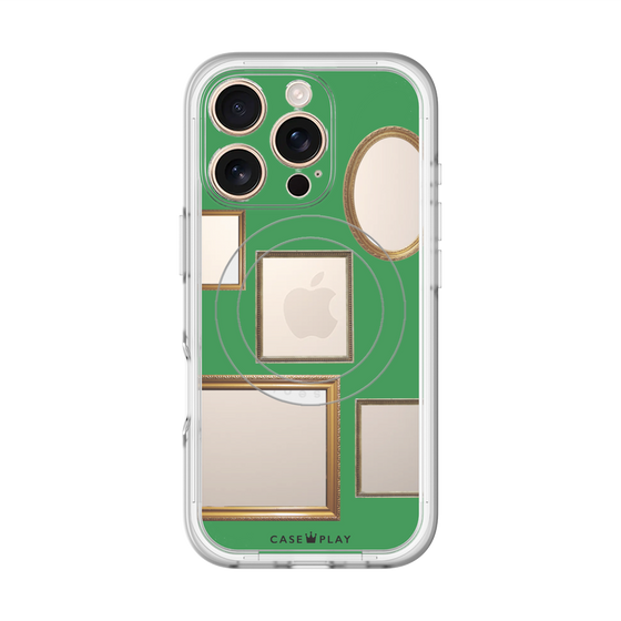 スリムプロテクションプレミアムケース with MagSafe［ Photo Frames - Green ］