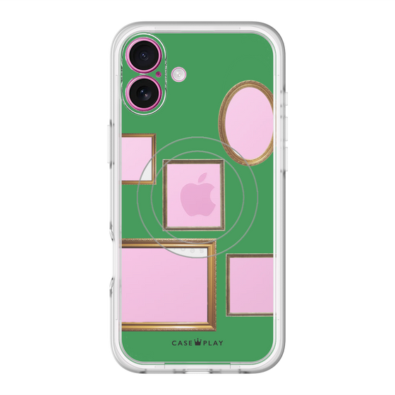 スリムプロテクションプレミアムケース with MagSafe［ Photo Frames - Green ］