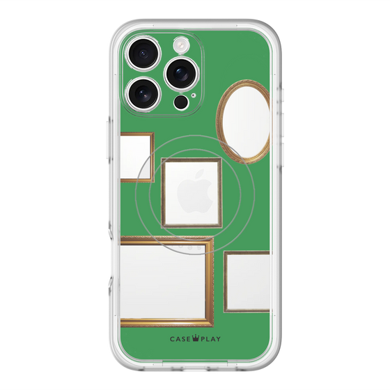スリムプロテクションプレミアムケース with MagSafe［ Photo Frames - Green ］