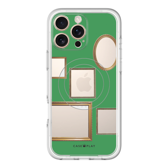 スリムプロテクションプレミアムケース with MagSafe［ Photo Frames - Green ］