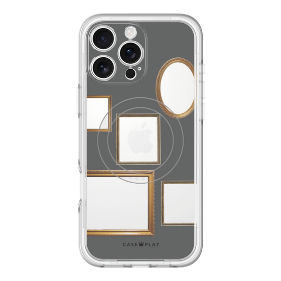 スリムプロテクションプレミアムケース with MagSafe［ Photo Frames - Gray ］