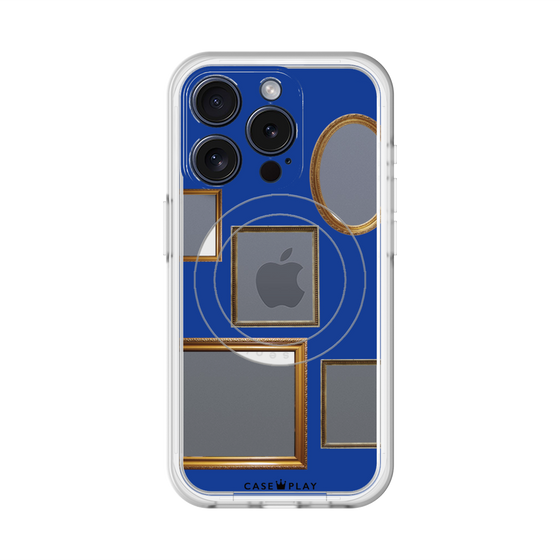 スリムプロテクションプレミアムケース with MagSafe［ Photo Frames - Blue ］