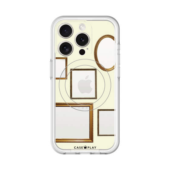 スリムプロテクションプレミアムケース with MagSafe［ Photo Frames - Ivory ］