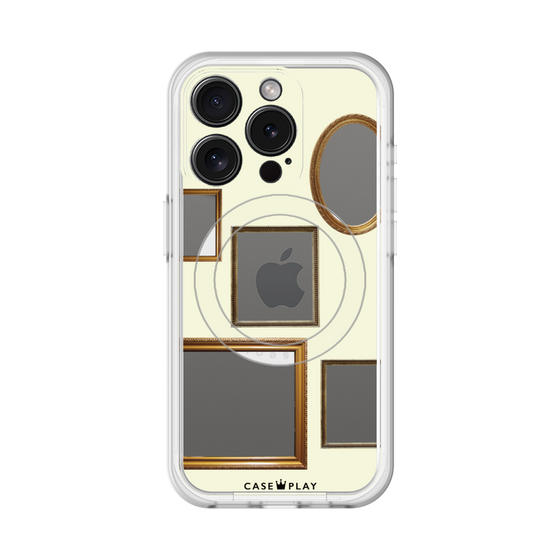 スリムプロテクションプレミアムケース with MagSafe［ Photo Frames - Ivory ］