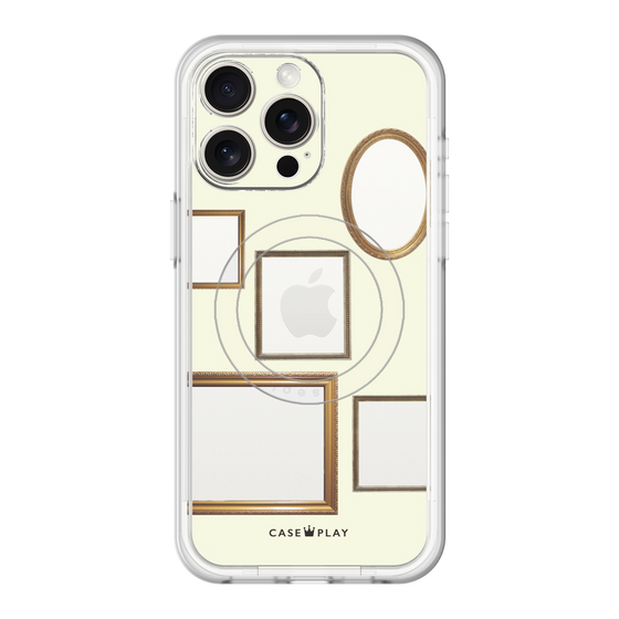スリムプロテクションプレミアムケース with MagSafe［ Photo Frames - Ivory ］