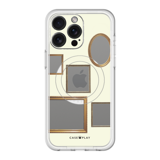 スリムプロテクションプレミアムケース with MagSafe［ Photo Frames - Ivory ］
