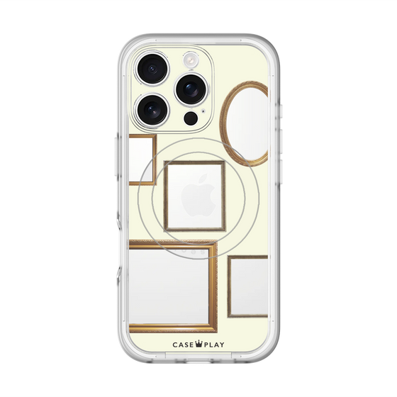 スリムプロテクションプレミアムケース with MagSafe［ Photo Frames - Ivory ］