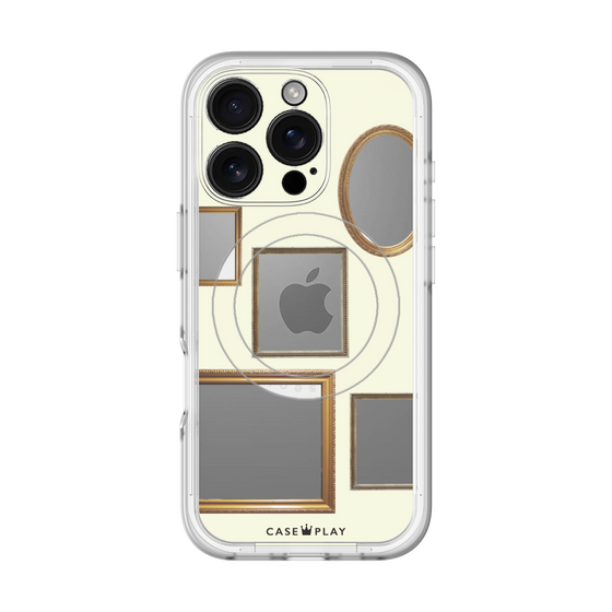 スリムプロテクションプレミアムケース with MagSafe［ Photo Frames - Ivory ］