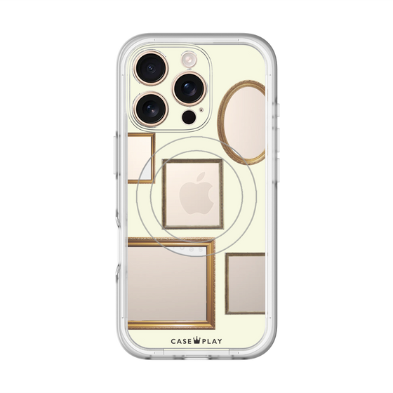 スリムプロテクションプレミアムケース with MagSafe［ Photo Frames - Ivory ］