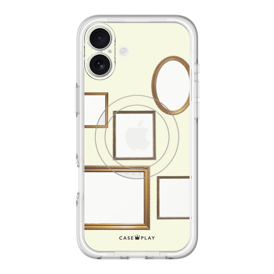 スリムプロテクションプレミアムケース with MagSafe［ Photo Frames - Ivory ］