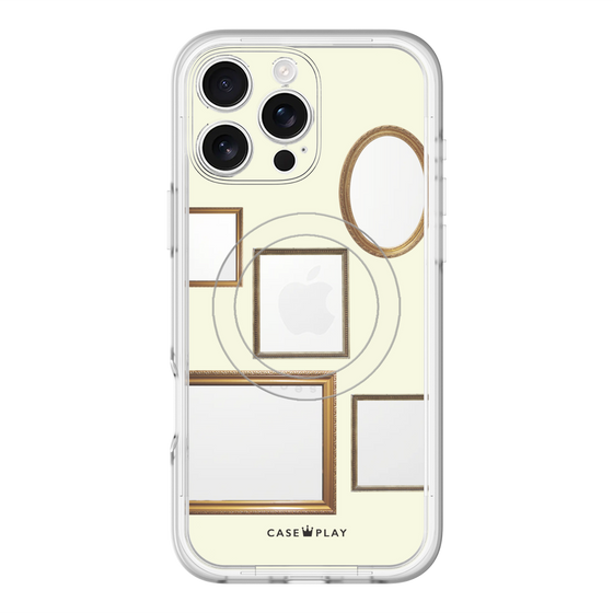 スリムプロテクションプレミアムケース with MagSafe［ Photo Frames - Ivory ］