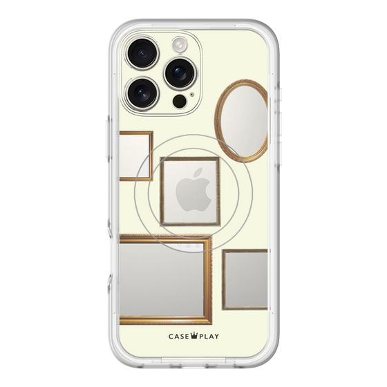 スリムプロテクションプレミアムケース with MagSafe［ Photo Frames - Ivory ］