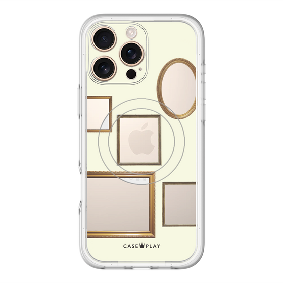 スリムプロテクションプレミアムケース with MagSafe［ Photo Frames - Ivory ］