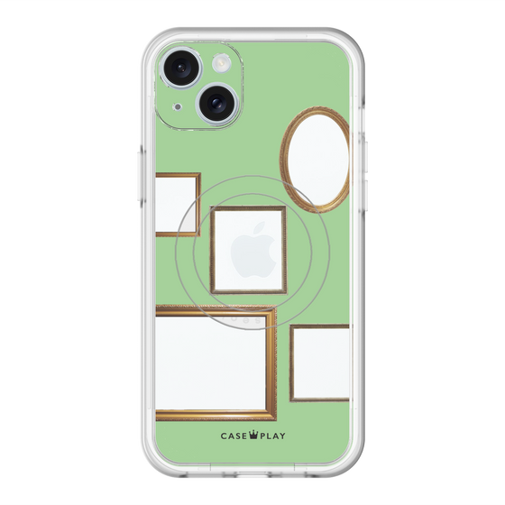 スリムプロテクションプレミアムケース with MagSafe［ Photo Frames - Light Green ］