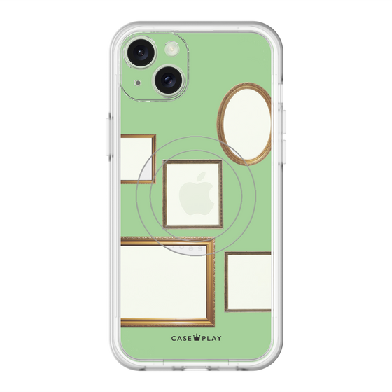 スリムプロテクションプレミアムケース with MagSafe［ Photo Frames - Light Green ］