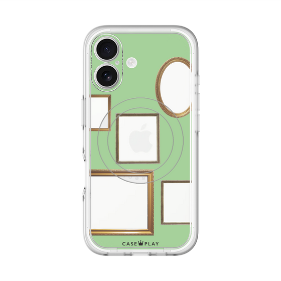 スリムプロテクションプレミアムケース with MagSafe［ Photo Frames - Light Green ］