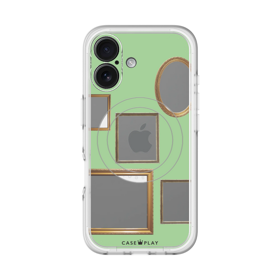スリムプロテクションプレミアムケース with MagSafe［ Photo Frames - Light Green ］