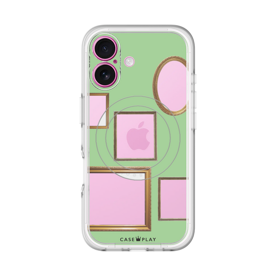 スリムプロテクションプレミアムケース with MagSafe［ Photo Frames - Light Green ］