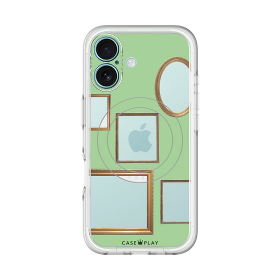 スリムプロテクションプレミアムケース with MagSafe［ Photo Frames - Light Green ］