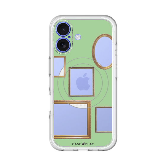 スリムプロテクションプレミアムケース with MagSafe［ Photo Frames - Light Green ］