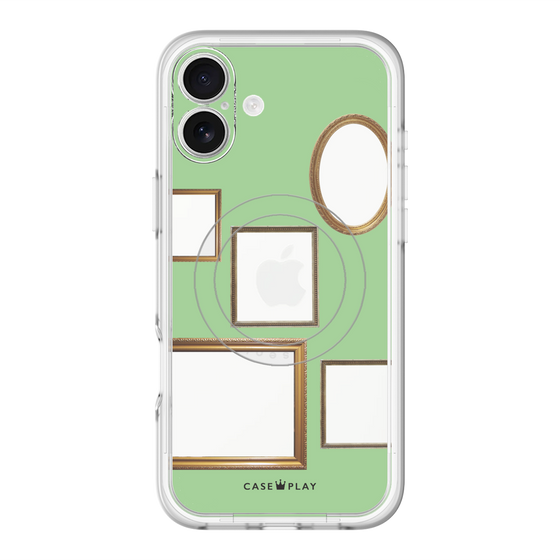 スリムプロテクションプレミアムケース with MagSafe［ Photo Frames - Light Green ］