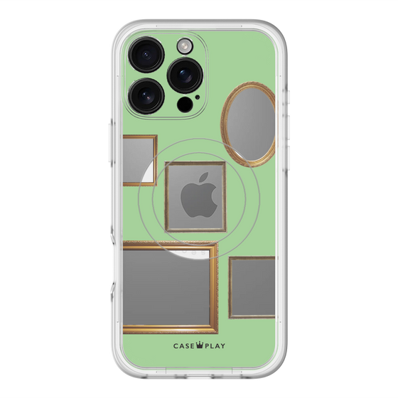 スリムプロテクションプレミアムケース with MagSafe［ Photo Frames - Light Green ］