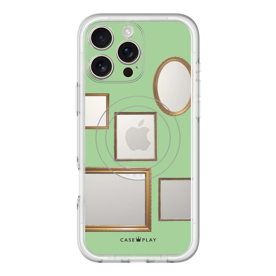 スリムプロテクションプレミアムケース with MagSafe［ Photo Frames - Light Green ］