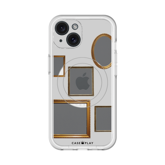 スリムプロテクションプレミアムケース with MagSafe［ Photo Frames - Light Gray ］