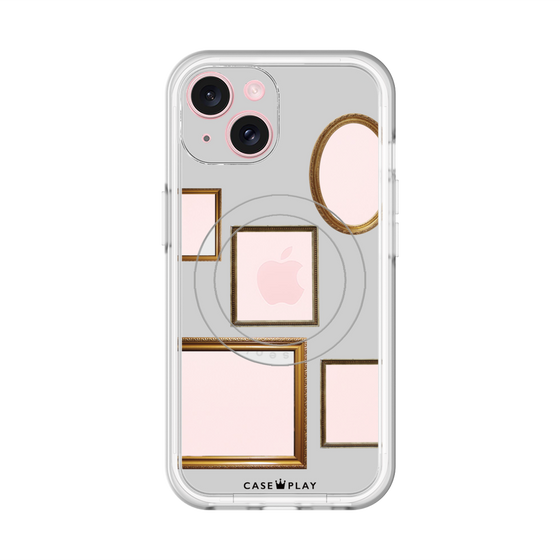 スリムプロテクションプレミアムケース with MagSafe［ Photo Frames - Light Gray ］