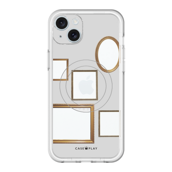 スリムプロテクションプレミアムケース with MagSafe［ Photo Frames - Light Gray ］